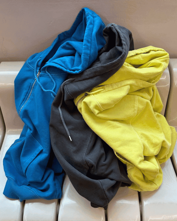 Neon color dye hoody zip-up (3color)