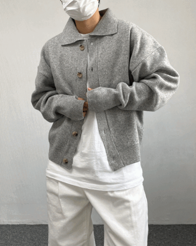 Crop warmer collar cardigan (4color)